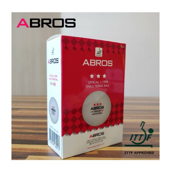 에이브로스 3성 ABROS 40+ ITTF공인 시합구(ABS소재) 6구/6개입 탁구공